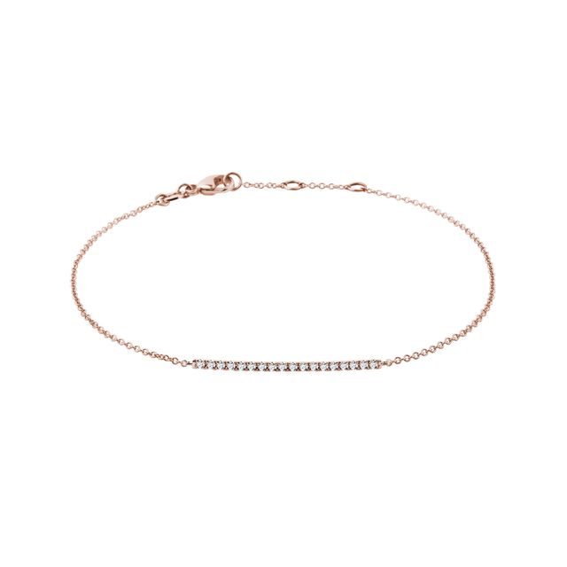 Delicate Diamond Bracelet in Rose Gold KLENOTA