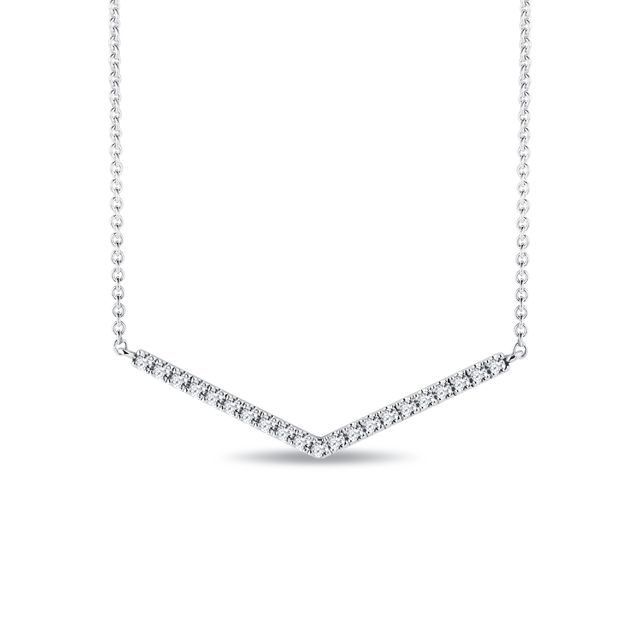 DIAMOND V NECKLACE IN WHITE GOLD - DIAMOND NECKLACES - NECKLACES