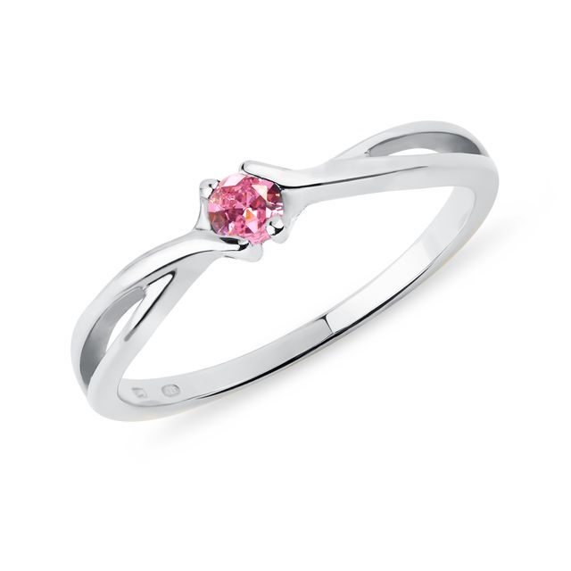 PINK SAPPHIRE RING IN WHITE GOLD - SAPPHIRE ENGAGEMENT RINGS - ENGAGEMENT RINGS