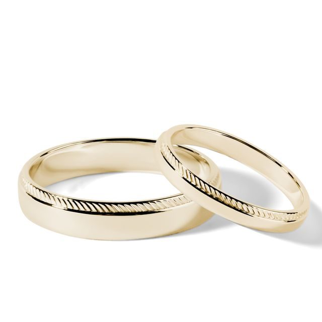 SET VON MILLGRIFF-TRAURINGEN AUS 14KT GELBGOLD - GELBGOLDENE TRAURINGE IM SET - TRAURINGE