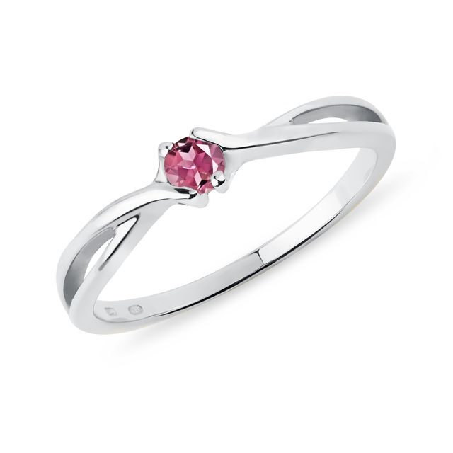 PINK TOURMALINE RING IN WHITE GOLD - TOURMALINE RINGS - RINGS