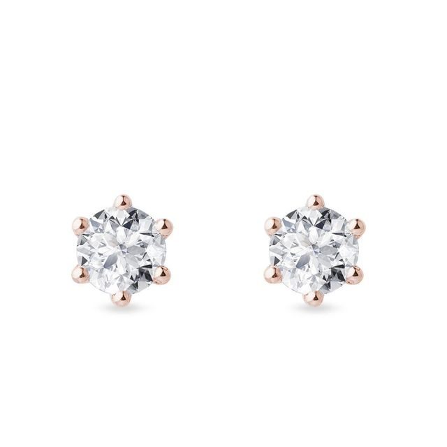 1 carat diamond stud earrings in rose gold