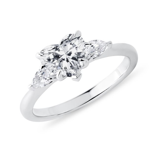 1CT HEART DIAMOND RING IN WHITE GOLD - RINGS WITH LAB-GROWN DIAMONDS - ENGAGEMENT RINGS