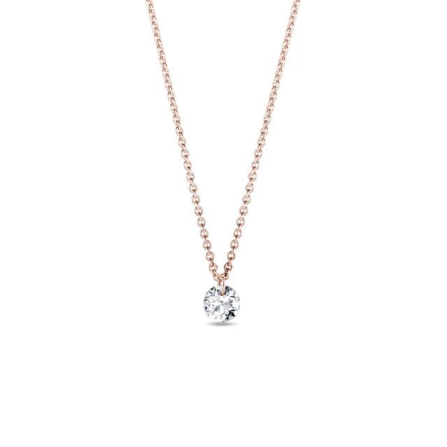 HALSKETTE AUS ROSÉGOLD MIT DURCHBROCHENEM DIAMANTEN - KETTEN MIT DIAMANTEN - KETTEN