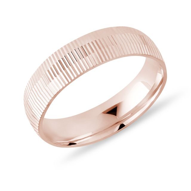 WOMEN'S VERTICAL RIDGE 14K ROSE GOLD RING - ROSE GOLD RINGS - RINGS