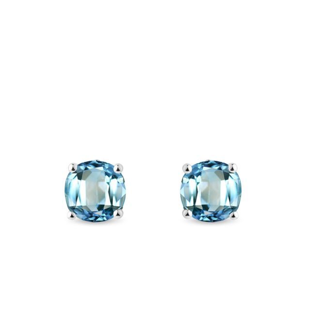 TIMELESS WHITE GOLD EARRINGS WITH TOPAZ - TOPAZ EARRINGS - EARRINGS