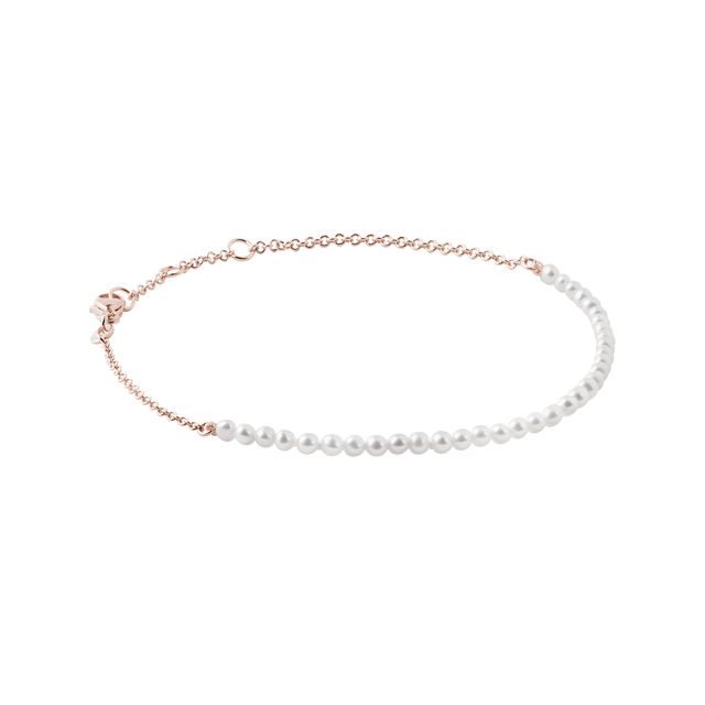 ARMBAND MIT SÜSSWASSERPERLEN IN ROSÉGOLD - PERLEN ARMBÄNDER - PERLEN