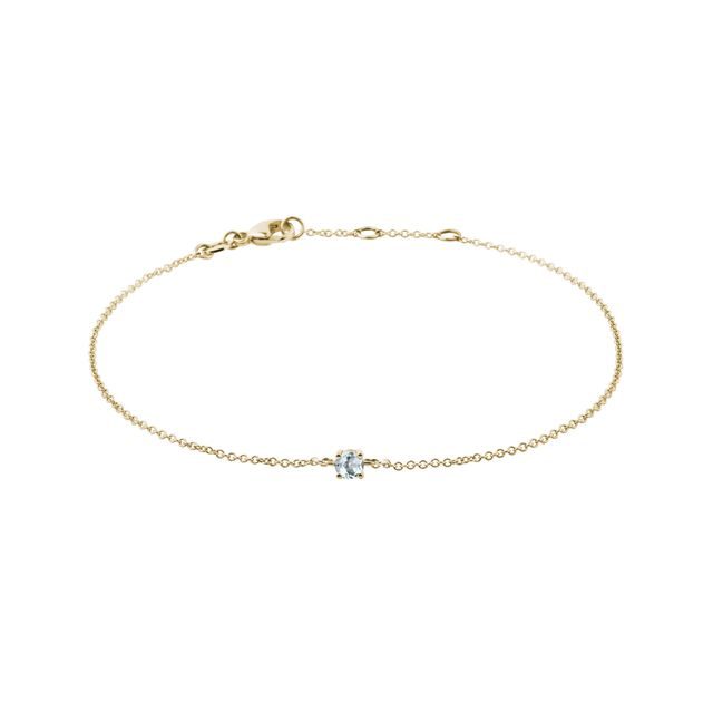 KINDERARMBAND MIT AQUAMARIN IN GELBGOLD - KINDER ARMBÄNDER - ARMBÄNDER