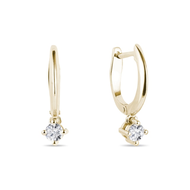 Original gold earrings circles with diamonds
