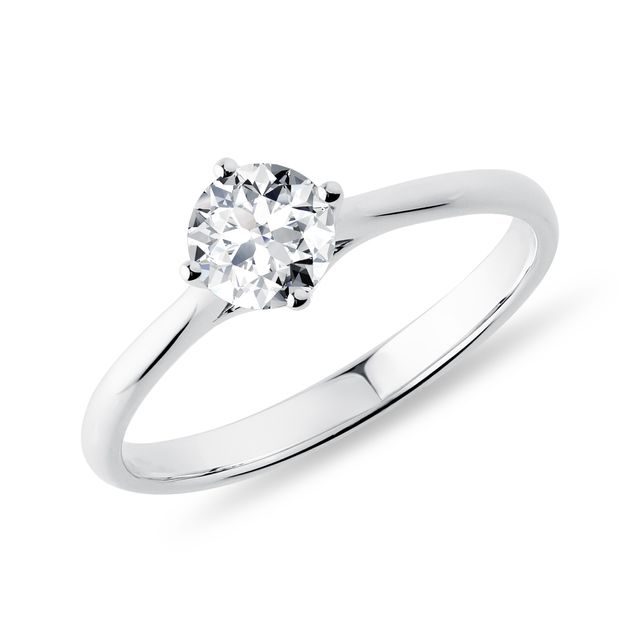 HALF CARAT DIAMOND RING IN WHITE GOLD - BRILLIANT CUT DIAMOND ENGAGEMENT RINGS - ENGAGEMENT RINGS