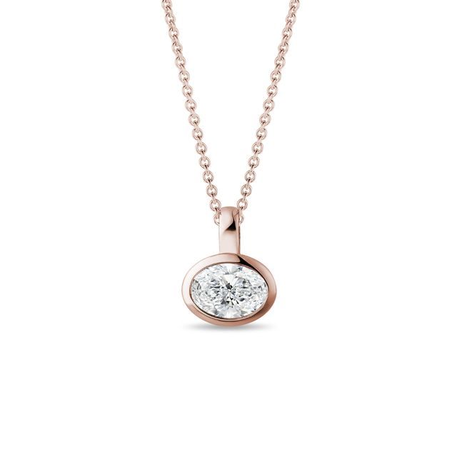 HALSKETTE MIT OVALEM LABOR-DIAMANT IN ROSÉGOLD - KETTEN MIT DIAMANTEN - KETTEN