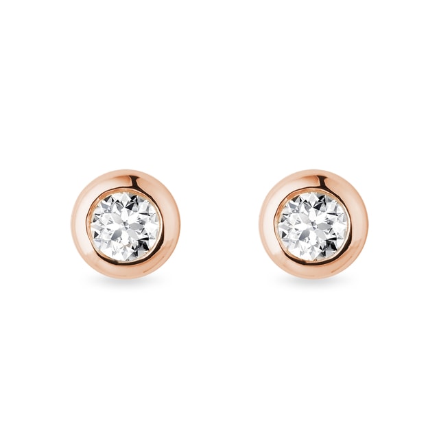 Kamienie bezel z różowego złota z diamentami 4 mm