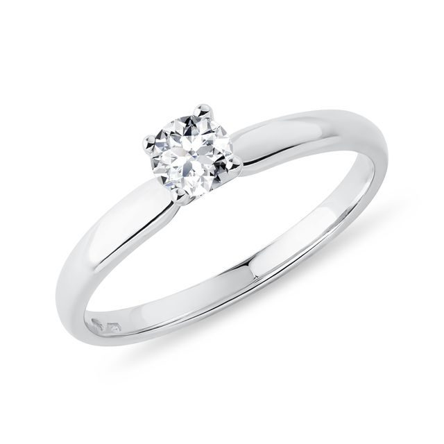 DIAMOND ENGAGEMENT RING IN WHITE GOLD - SOLITAIRE ENGAGEMENT RINGS - ENGAGEMENT RINGS