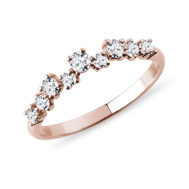 BAGUE DE MARIAGE MODERNE EN OR ROSE AVEC DIAMANTS - ALLIANCES DE MARIAGE FEMMES - ALLIANCES DE MARIAGE