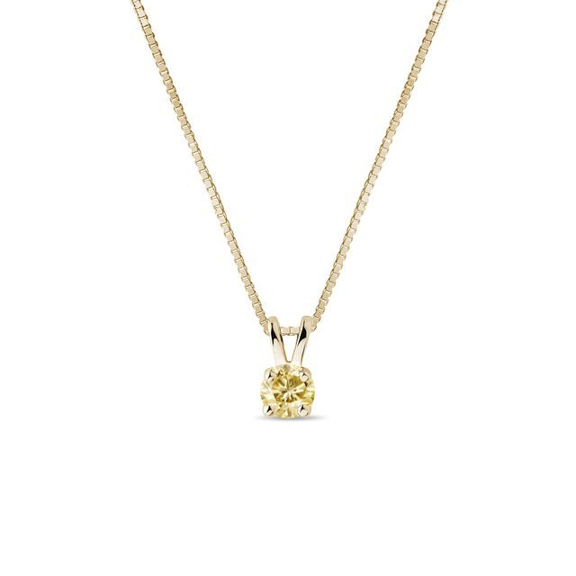 YELLOW DIAMOND NECKLACE IN YELLOW GOLD - DIAMOND NECKLACES - NECKLACES