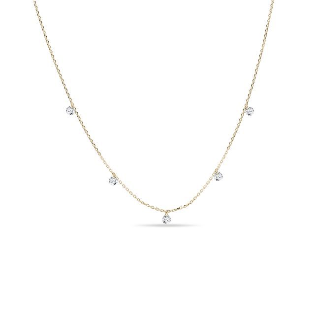 COLLIER MIT IM LABOR GEZÜCHTETEN DIAMANTEN IN GELBGOLD - KETTEN MIT DIAMANTEN - KETTEN