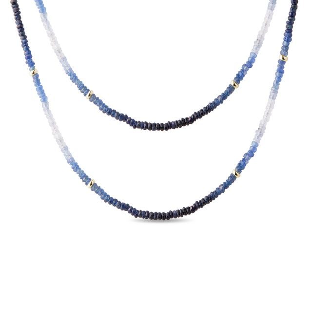 Sapphire boho necklace in gold