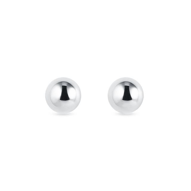 STUD BALL EARRINGS IN WHITE GOLD - WHITE GOLD EARRINGS - EARRINGS