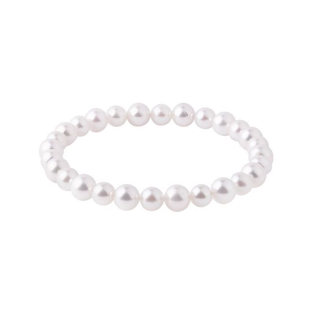 Akoya pearl bracelet on elastic band