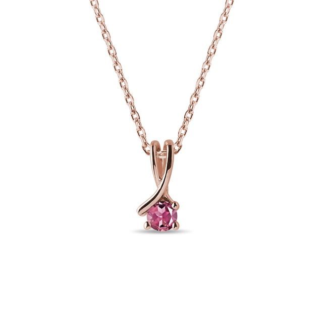 PINK TOURMALINE ROSE GOLD NECKLACE - TOURMALINE NECKLACES - NECKLACES