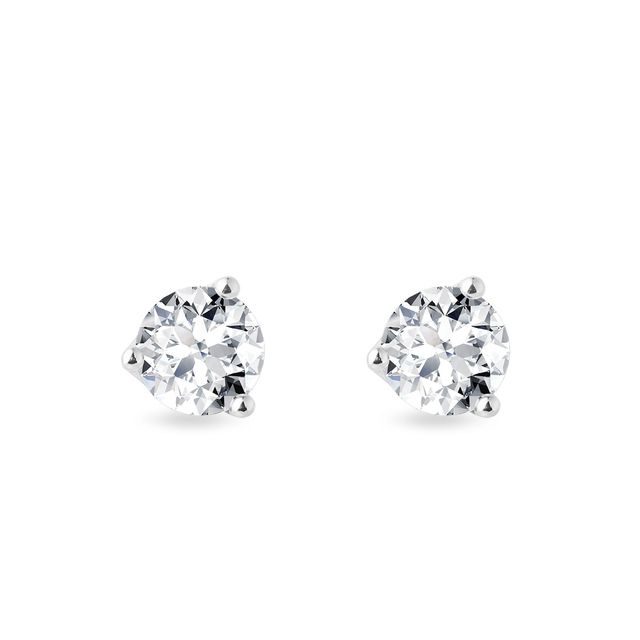 DIAMOND WHITE GOLD STUD EARRINGS - DIAMOND STUD EARRINGS - EARRINGS