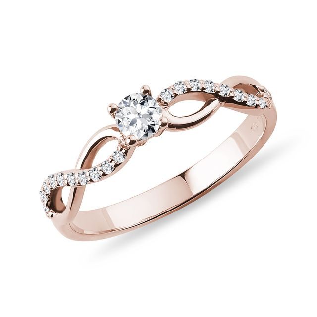 Diamantový prstýnek nekonečno z růžového zlata