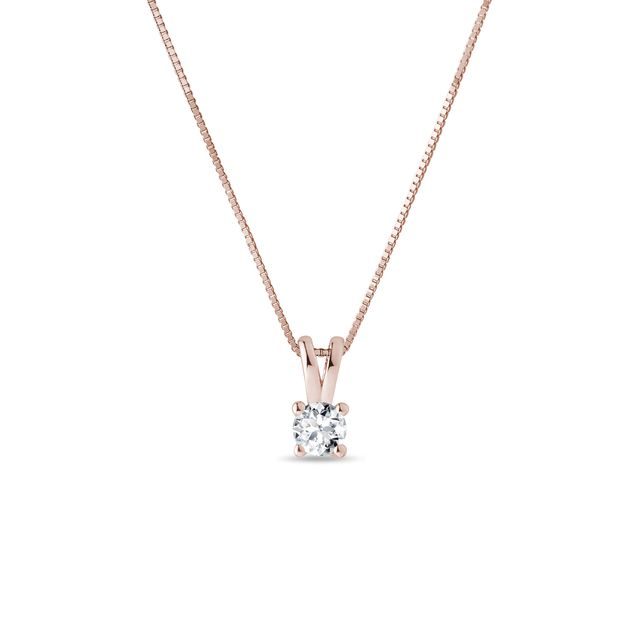CLASSIC DIAMOND PENDANT IN ROSE GOLD - DIAMOND NECKLACES - NECKLACES