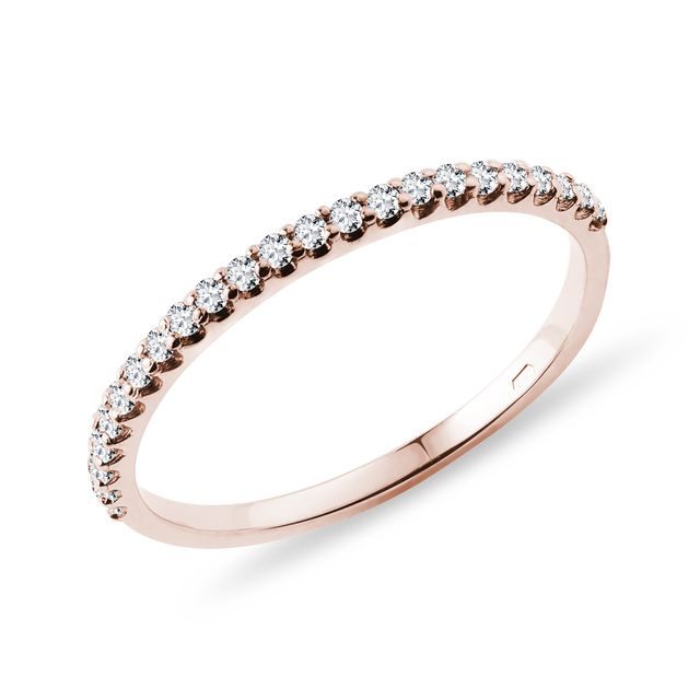 DELICATE DIAMOND WEDDING RING IN ROSE GOLD - WOMEN'S WEDDING RINGS - WEDDING RINGS