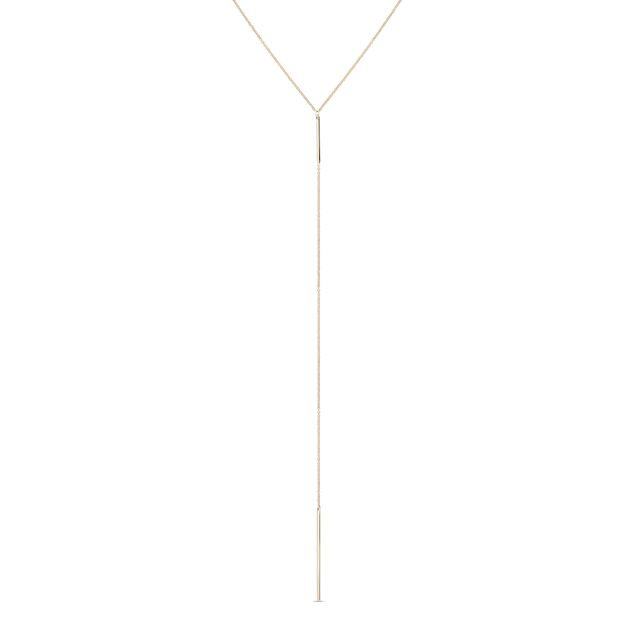 GOLD CHAIN NECKLACE WITH VERTICAL HANGING BARS - YELLOW GOLD NECKLACES - NECKLACES