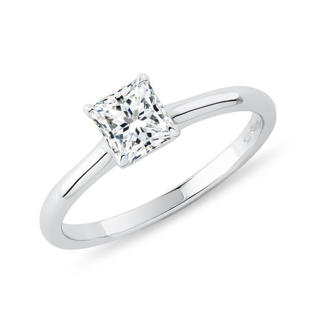 PRINCESS LAB GROWN DIAMOND WHITE GOLD RING - ENGAGEMENT DIAMOND RINGS - ENGAGEMENT RINGS