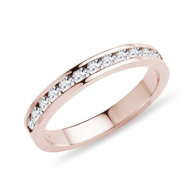 BAGUE DE MARIAGE EN OR ROSE AVEC DIAMANTS TAILLE BRILLANT - ALLIANCES DE MARIAGE FEMMES - ALLIANCES DE MARIAGE