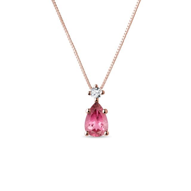 PENDENTIF FORGÉ EN OR ROSE AVEC TOURMALINE - COLLIERS AVEC TOURMALINE - COLLIERS