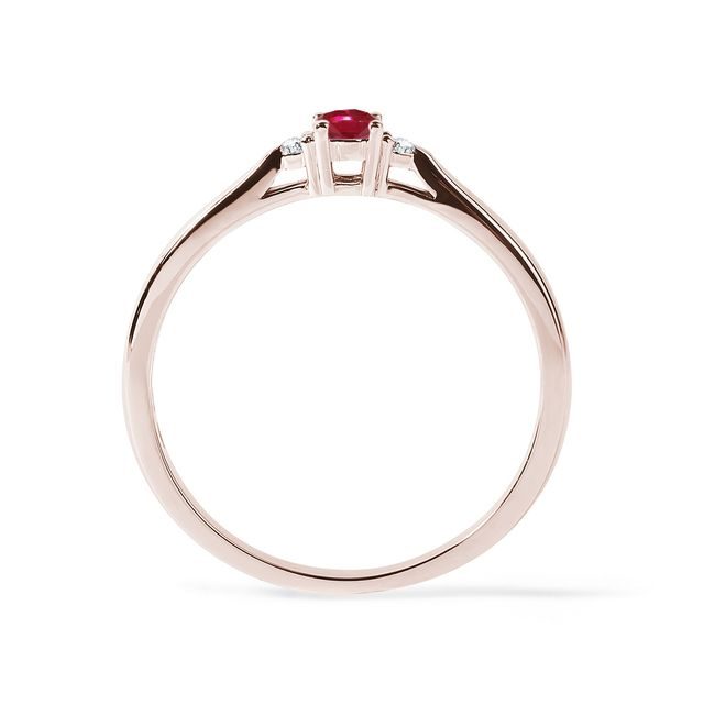 Ruby and diamond ring in rose gold | KLENOTA