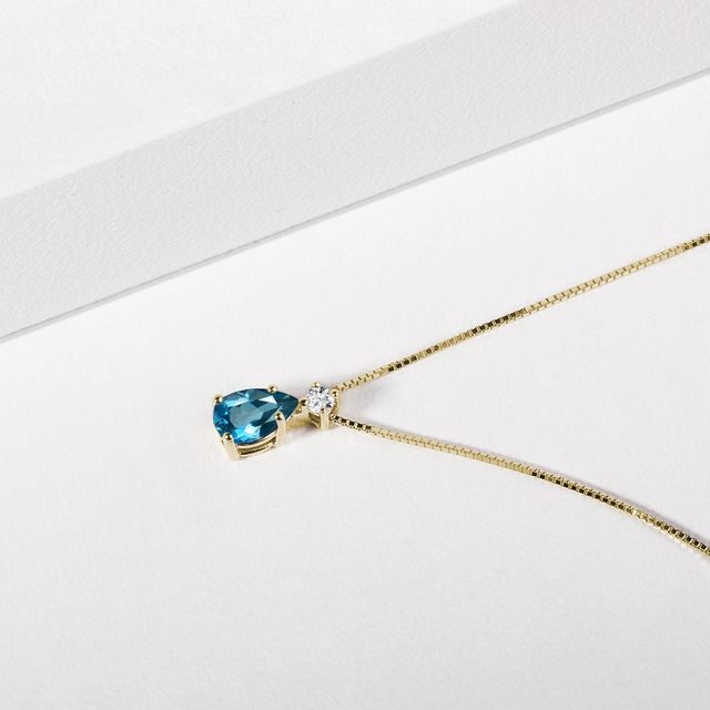 14k Yellow Gold London Blue Topaz Pendant 002-230-05243 | Dickinson  Jewelers | Dunkirk, MD