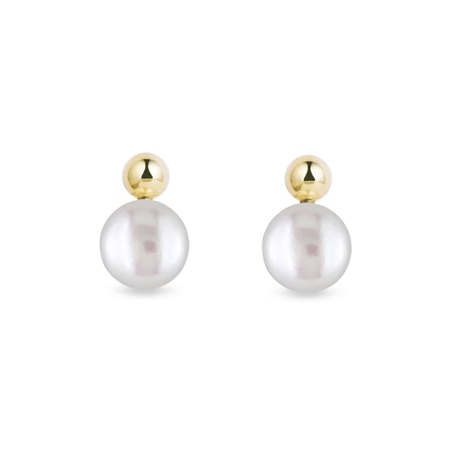 Boucles d'oreilles minimalistes en or avec perles