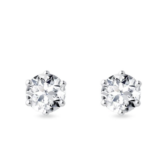 LUXURY 2 CT EARRINGS IN 14K WHITE GOLD - DIAMOND STUD EARRINGS - EARRINGS