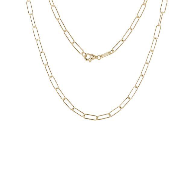 42 CM PAPERCLIP CHAIN IN YELLOW GOLD - GOLD CHAINS - NECKLACES