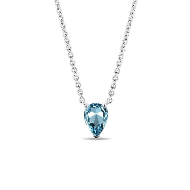 NECKLACE WITH TOPAZ IN WHITE GOLD - TOPAZ NECKLACES - NECKLACES