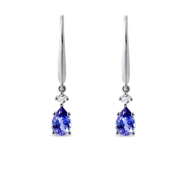 TANSANIT OHRSTECKER MIT DIAMANTEN IN WEISSGOLD - OHRRINGE TANSANIT - OHRRINGE
