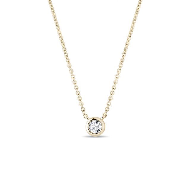 COLLIER MINIMALISTE D'OR JAUNE AVEC DIAMANT - COLLIERS AVEC DIAMANTS - COLLIERS