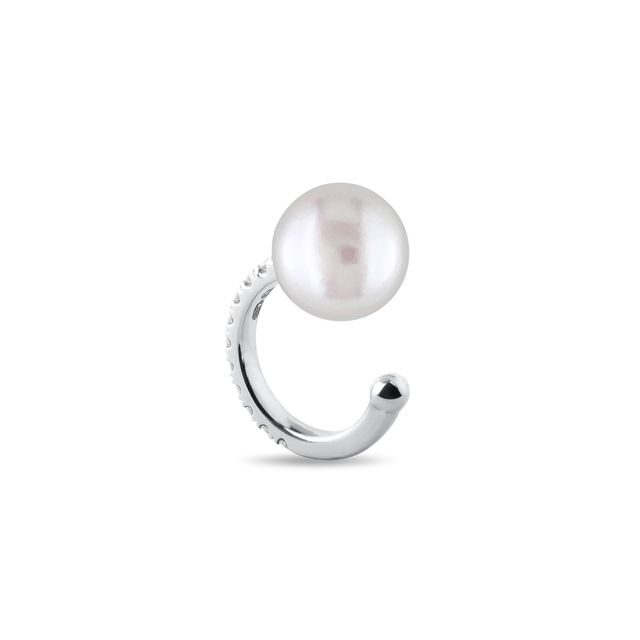 DIAMANTOHRRING AUS WEISSGOLD MIT PERLE - PERLEN OHRRINGE - PERLEN