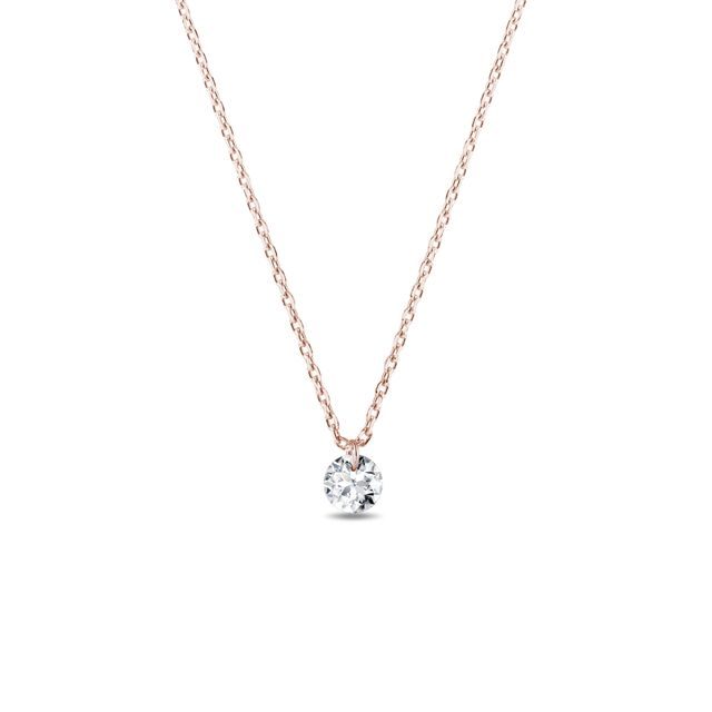 LAB DIAMOND ROSE GOLD NECKLACE - DIAMOND NECKLACES - NECKLACES