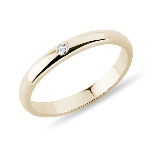 BAGUE MINIMALISTE EN OR ET DIAMANT - ALLIANCES DE MARIAGE FEMMES - ALLIANCES DE MARIAGE