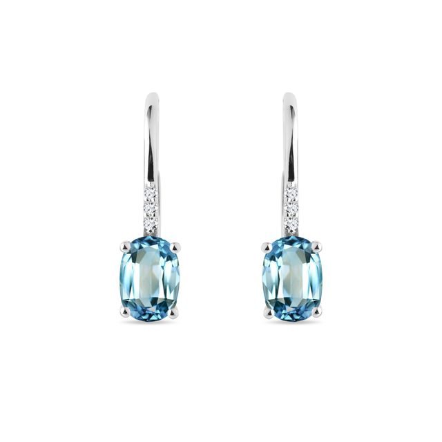 OHRRINGE MIT SCHWEIZER TOPAS UND DIAMANTEN IN WEISSGOLD - OHRRINGE TOPAS - OHRRINGE
