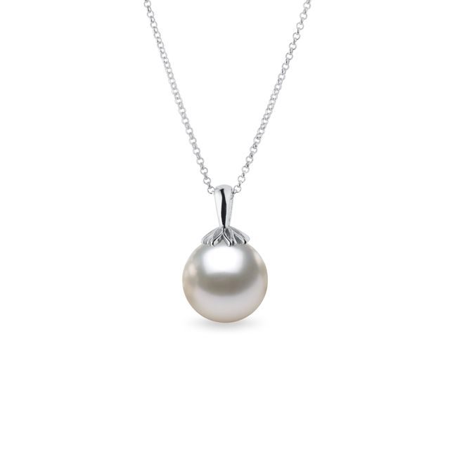 AKOYA PEARL WHITE GOLD NECKLACE - PEARL PENDANTS - PEARL JEWELRY