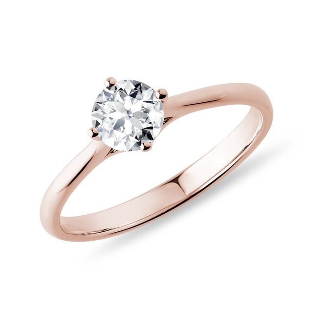 HALF-CARAT DIAMOND RING IN ROSE GOLD - BRILLIANT CUT DIAMOND ENGAGEMENT RINGS - ENGAGEMENT RINGS