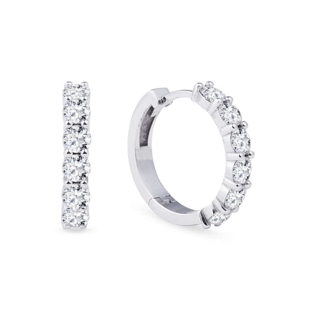 Earrings with Diamonds in White Gold