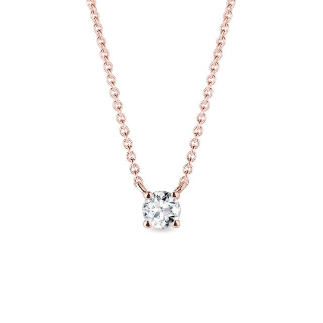 Halskette aus Roségold mit einem außergewöhnlichen Diamanten im Brillantschliff