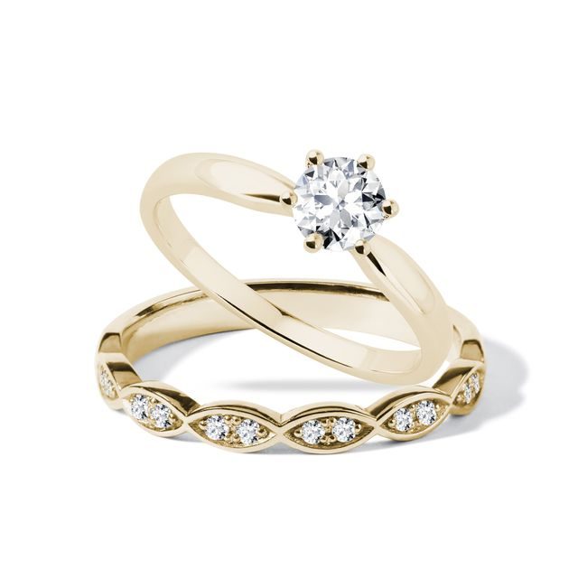 ELEGANT WEDDING AND ENGAGEMENT RINGS IN GOLD - ENGAGEMENT AND BRIDAL RING SETS - ENGAGEMENT RINGS