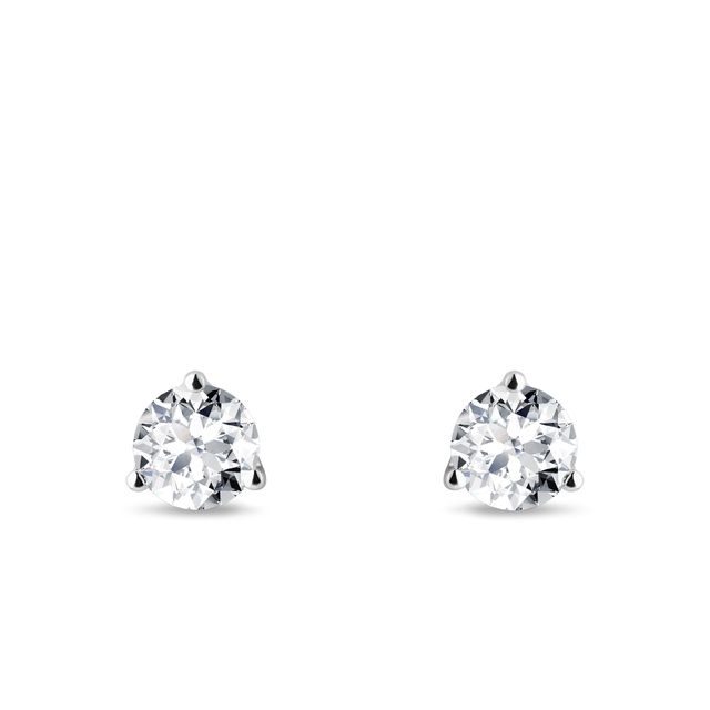 PUCES D'OREILLES EN OR BLANC AVEC DIAMANTS - PUCES D'OREILLES EN DIAMANT - BOUCLES D'OREILLES